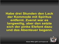 Habe drei Stunden den Lack der Kommode mit Spiritus entfernt