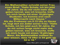 Ein Mathematiker schreibt seiner Frau einen Brief