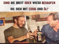 Witzige Unterhaltung mit Essig und l