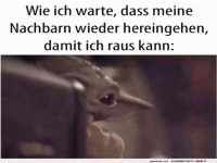 Warten, bis die Nachbarn reingehen