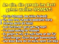 Lustige Gute-Nacht-Gr��e mit Songtexten