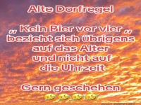 Lustige Dorfregel ber Bier und Alter