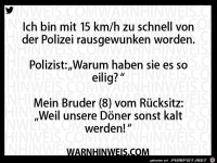 Von der Polizei rausgewunken