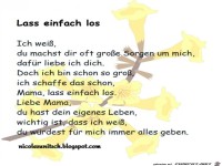 Liebe Mama, lass einfach los - Gedicht