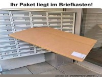Bisschen gro� f�r den Briefkasten