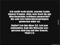 Das Wochenende der �ber 30-J�hrigen