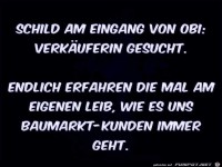 Eingangsschild bei OBI