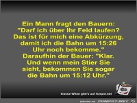 Ein Mann fragt den Bauern