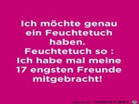 Ich will nur ein Feuchtetuch haben