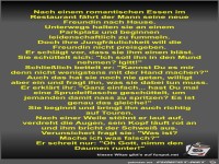 Nach einem romantischen Essen im Restaurant f�hrt der Mann