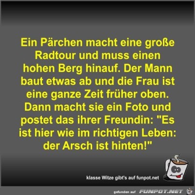 Ein-Pärchen-macht-eine-große-Radtour-und-muss-einen-hohen....jpg von Fossy