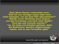 Zwei �ltere Damen unterhalten sich