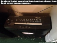 Schredder f�r Kundenbeschwerden