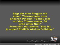 Sagt der eine Pinguin mit einem Thermometer zum anderen...