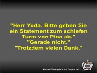 Yoda und der schiefe Turm von Pisa