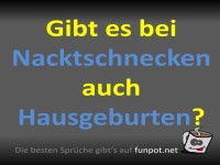 Frage zu Nacktschnecken und Hausgeburten