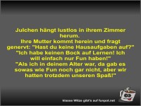 Julchen hngt lustlos in ihrem Zimmer herum