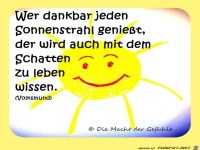 Wer dankbar jeden Sonnenstrahl geniet...