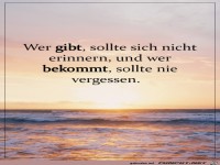 wer gibt, sollte sich nicht erinnern