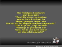 Der Hotelgast beschwert sich beim Wirt