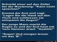 schreibt einer auf den Zettel........