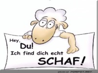 Lustiges Schaf mit freundlicher Botschaft