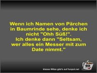 Wenn ich Namen von P�rchen in Baumrinde sehe
