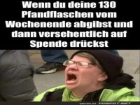 Flaschen Knopf gedr�ckt