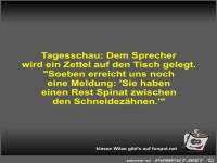 Tagesschau: Dem Sprecher wird ein Zettel auf den Tisch...