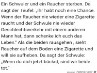 ein schwuler und ein Raucher sterben