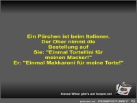 Ein P�rchen ist beim Italiener