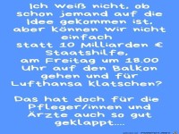 Klatschen f�r Lufthansa - am Balkon