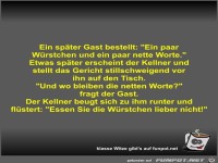 Ein später Gast bestellt