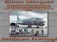 Guten Morgen mit humorvollem Flugzeugbild