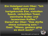 Ein Hotelgast zum Ober