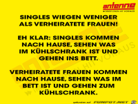 Singels wiegen weniger