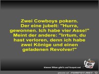 Zwei Cowboys pokern