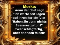 Merke: Schlagfertigkeit beim Chef