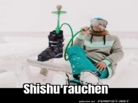 Winterspa� mit Shisha und Snowboard