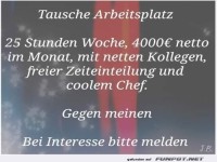 Tausche Arbeitsplatz