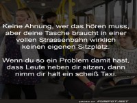Taschen brauchen keinen Sitzplatz in der Bahn