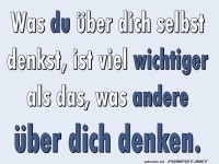 Was du ueber dich selbst denkst