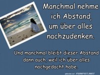 Manchmal nehme ich Abstand