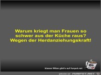 Warum kriegt man Frauen so schwer aus der K�che raus?