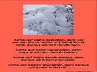 Achte auf deine Gedanken, denn sie werden Worte