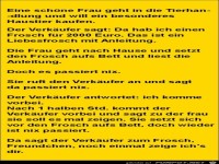 eine sch�ne Frau geht in die Tierhandlung.....