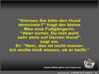 Knnen Sie bitte den Hund streicheln?