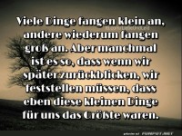 viele Dinge fangen klein an,........