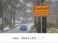 Ortseingang Eischott im Winter