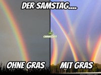 Vergn�glicher Vergleich des Samstags mit Regenbogen
